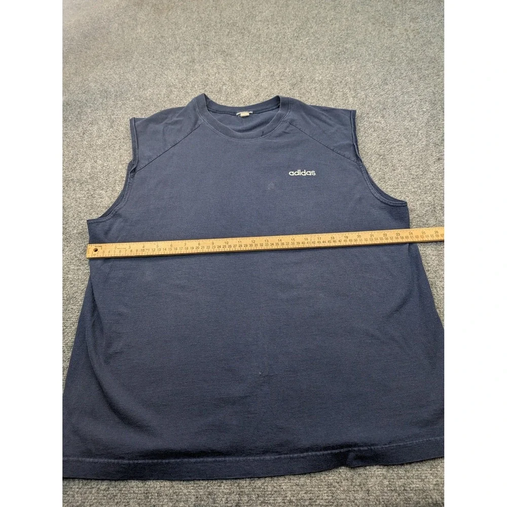 Adidas Shirt Mens Large Navy Sleeveless Muscle Tank‎ Athletic Gym Training